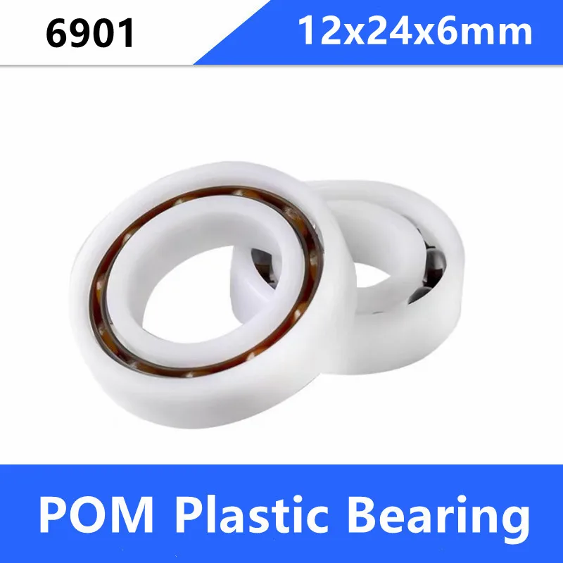 

20/50pcs 6901 12mm Pom Plastic Deep Groove Ball Bearing 12x24x6mm With Glass Balls Nylon Cage POM 12*24*6mm