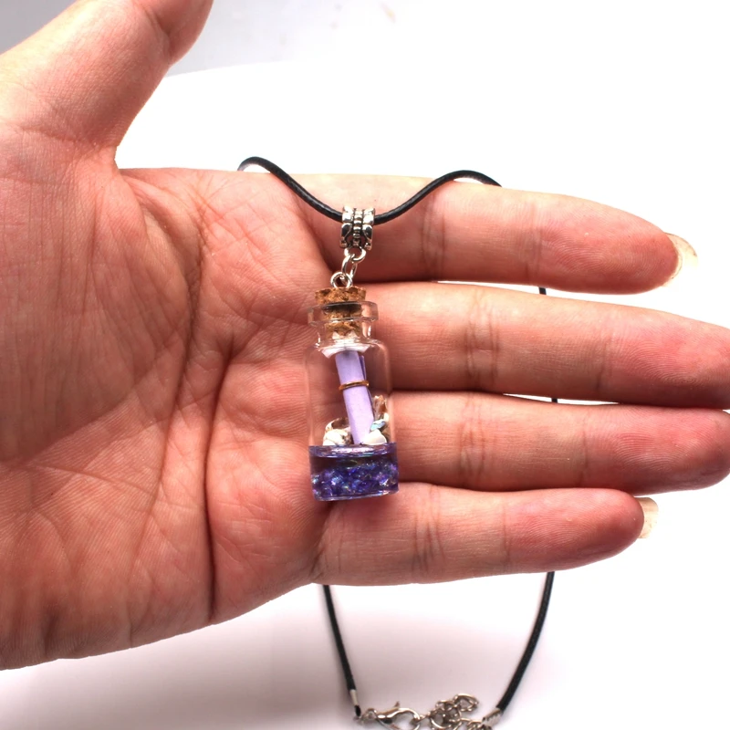 Nuovo amante creativo che desidera bottiglia colorata Drift Bottle collana catena regolabile ragazza, miglior regalo di compleanno