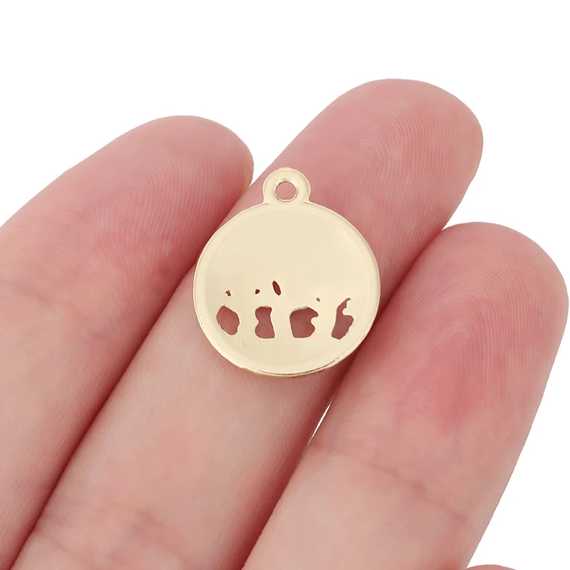 ZXZ 20pcs Gold Tone Tree Round Charms Pendants Nature Pagan Wiccan for Necklace Bracelet Jewelry Making Accessories