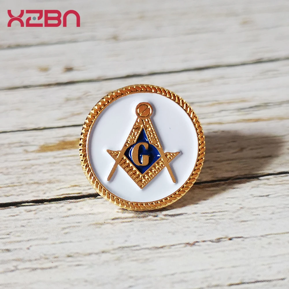 Masonic Lapel Pins Badge Mason Freemason 3D Zinc Alloy black color Round shape Mason Exquisite Broock for Gift Accessory