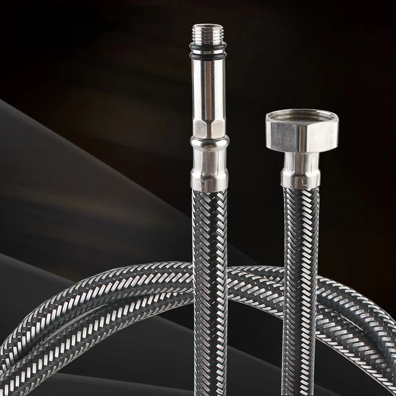 

High Pressure Hot and Cold Water Faucet Inlet Hose Mixed Wire Braided Single-head Hose Kitchen Bathroom Faucet Inlet Hose