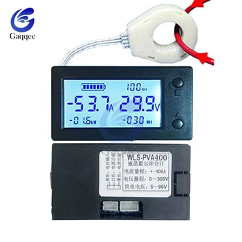 100A 200A 400A STN LCD Hall Coulomb Counter Meter Voltmeter Ammeter Voltage Auto Battery Monitor AMP Power Capacity Indicatotr