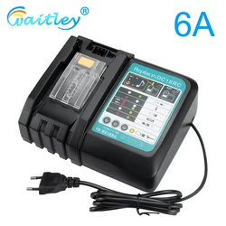 Battery Charger 6A Fast Charging Current For Makita 14.4V 18V 7.2V Tool Battery DC18RCT DC18RA 1290 BL1850 BL1860