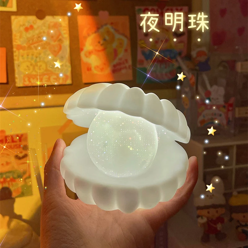 LED Fairy เปลือกหอย Night Light ตกแต่งน่ารักโคมไฟข้างเตียงปุ่มแบตเตอรี่ดำเนินการสำหรับห้องนอนเด็กของเล่นตกแต่งแสง