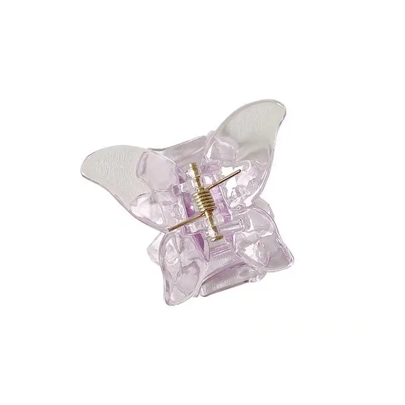 Jepit Rambut Resin Mini Jepit Rambut Bentuk Kupu-kupu Stereoskopik Jepit Rambut Transparan Warna Solid Jepit Rambut Gaya Kepiting Jepit Rambut Perempuan