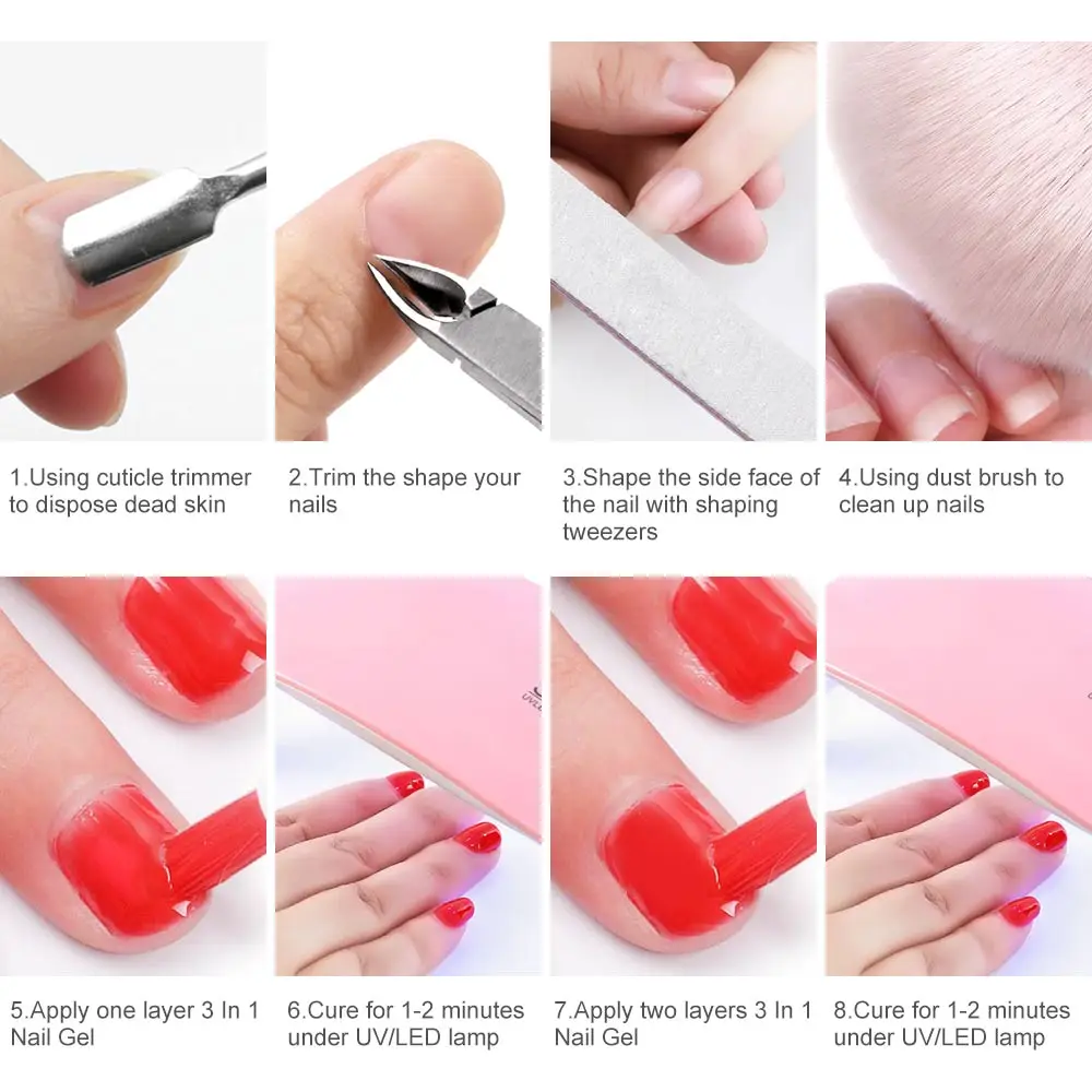 3 IN 1 Einen Schritt Nagellack Stift Tränken-Off Keine Notwendigkeit Basis Und Top Mantel Für Uv Farbe gel Nagellack