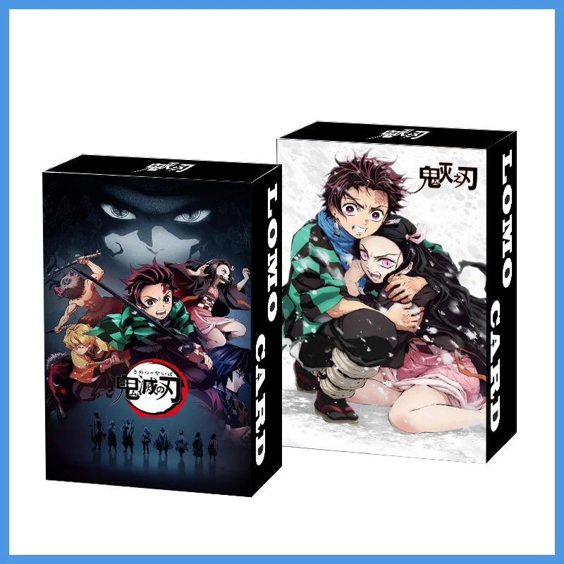 30Pcs/Box Anime Demon Slayer Cards Cartoon Postcard Artbook Props Lomo Card Gift Collection