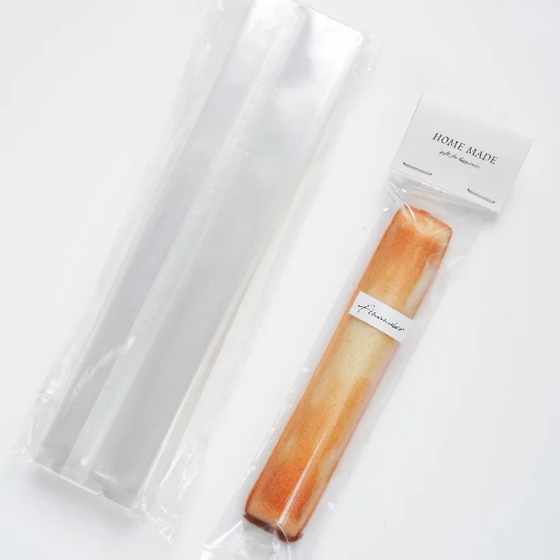 50 Stücke 4,5x22 cm Lange Transparente Klare Kunststoff Verpackungsbeutel Backen Dessert Finger Keks Klebreis Boot Verpackung – Detail 8