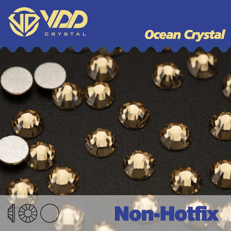 VDD 007 Lt.Co.Topaz  Nails Accessories Crystal Non-hotfix Rhinestones And Decorations Fabric For Sewing Clothes