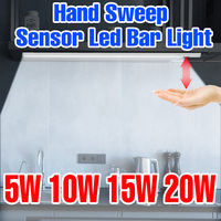 5V Under Cabinet Lamp PIR Hand Sweep Sensor Light USB Kitchen Light Closet Lamp Night Bulb Smart Wardrobe Lighting 20 30 40 50CM