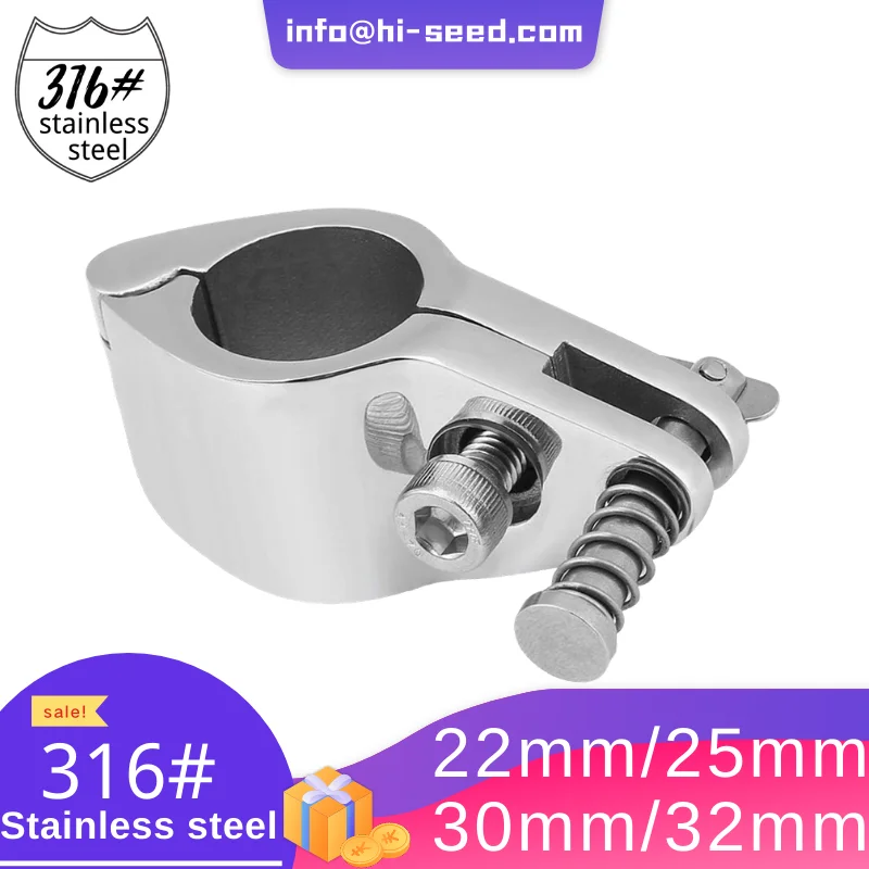 Thuyền Phụ Kiện Phần Mềm Phần Cứng Bimini Đầu Móc Lắp Hàm Trượt Thép Không Gỉ Tráng Gương Bạc Ba Lan