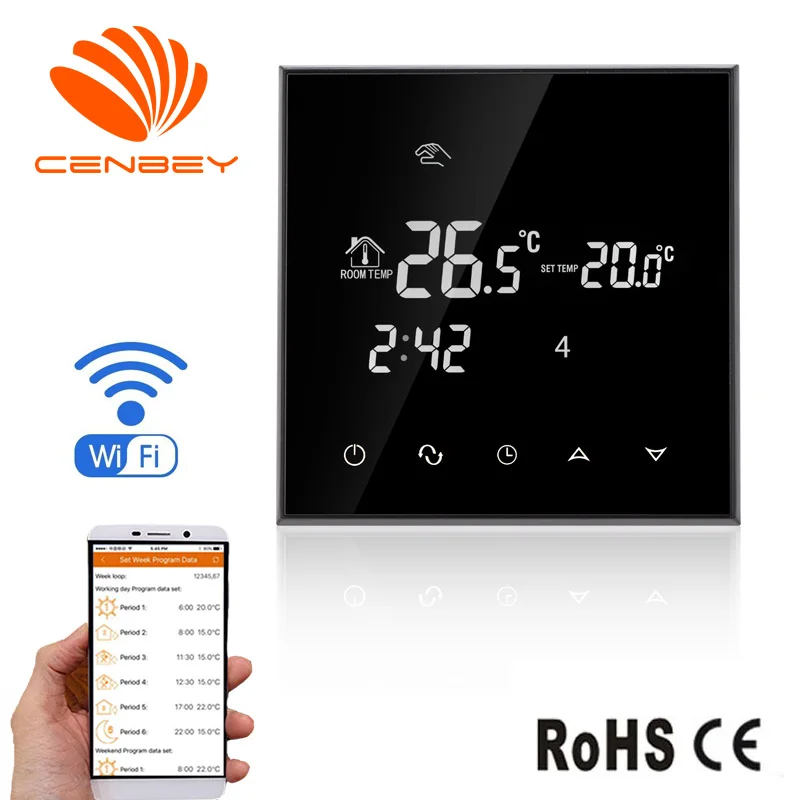 

Wifi thermostat boiler underfloor heating thermostats smart heating controller programmable digital room thermostat temperature