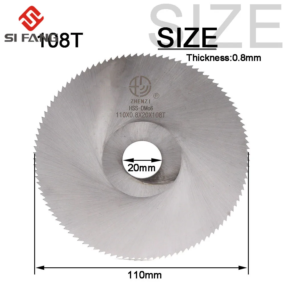 Hoja de sierra Circular de acero HSS 108T, disco de corte de Metal y madera, hoja de sierra de corte, uso General, 110x0,8x26/20mm, 1 ud.