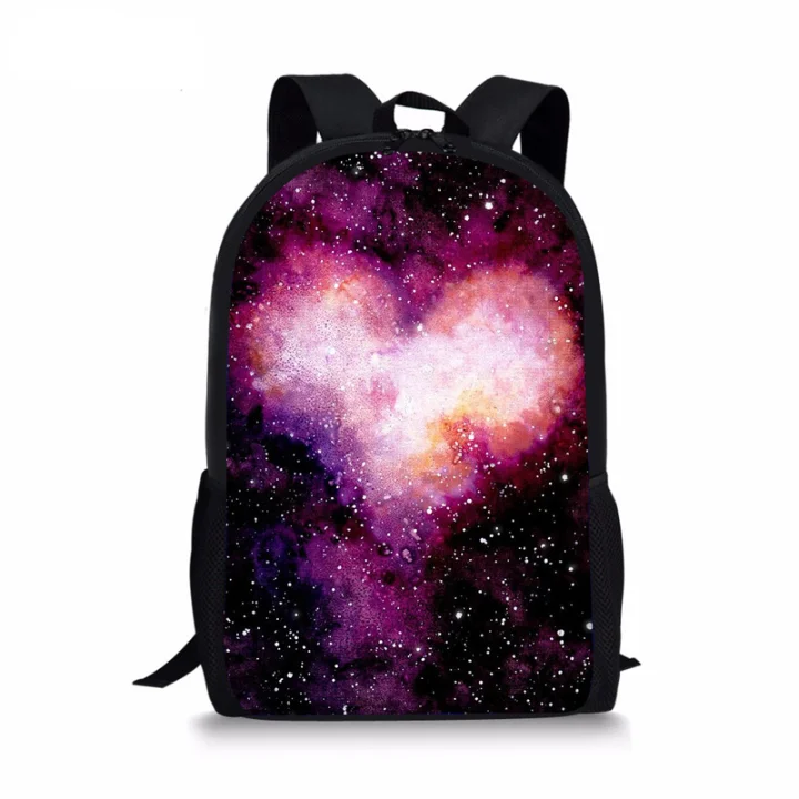 

Pink Galaxy Love Pattern Schoolbags for Teenager Girls Women College Backpack Chilren Book Bag Boys for Kids Presents