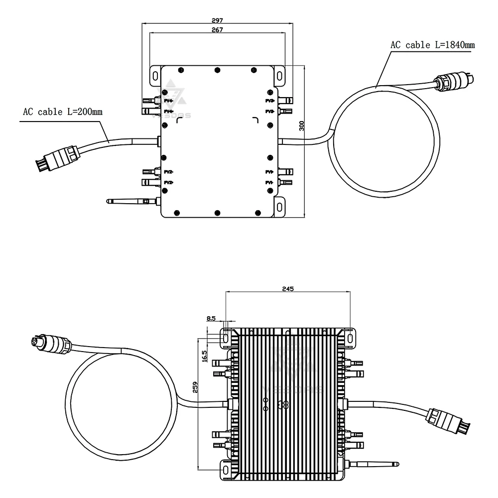 Imagem -05 - Limitador Solar do Micro Inversor de Deye Wifi Incorporado Inmetro Vde Iec 60 72 96 Células pv 2000w Mppt