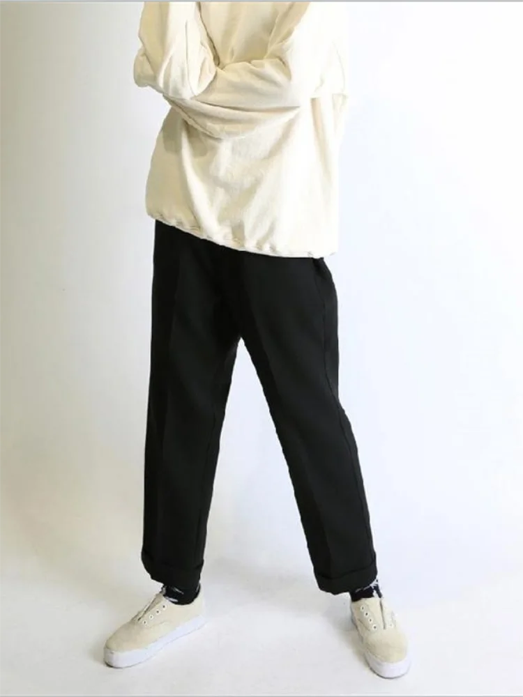 Fall And Winter New Men's Thickened Casual Pants Loose Pants Youth Fashion Trend Pure Color Slim Pants Slim Straight Pants