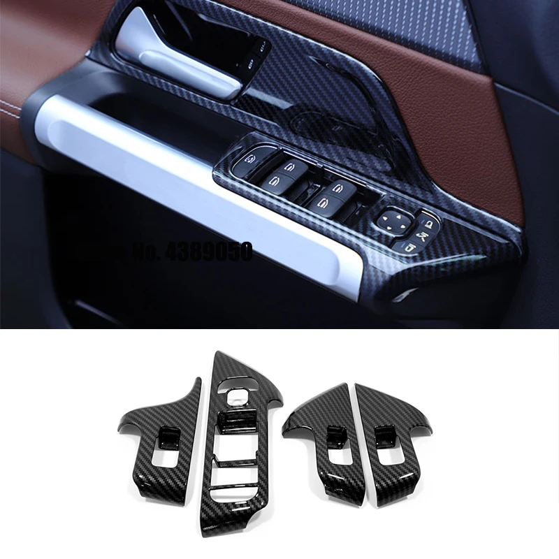 ABS Carbon fiber For Mercedes Benz GLB 2019 2020 accessories Door Window glass Lift Control Switch Panel Cover Trim Car styling