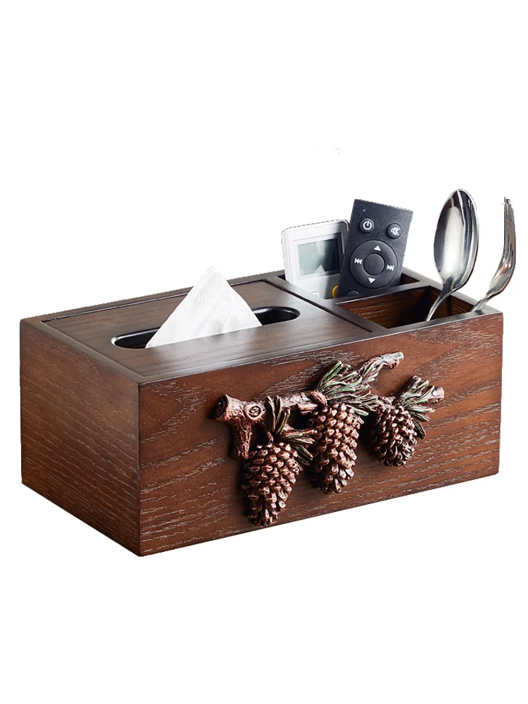 Living Room Simple Wooden Creative Tissue Box for Home