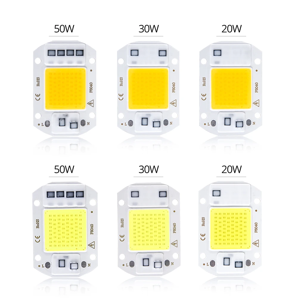 High Power COB LED Chip AC 220V 110V 50W 30W 20W Diode LED COB Chip Rectangular Matrix DIY Spotlight Flood Light Not Need Driver