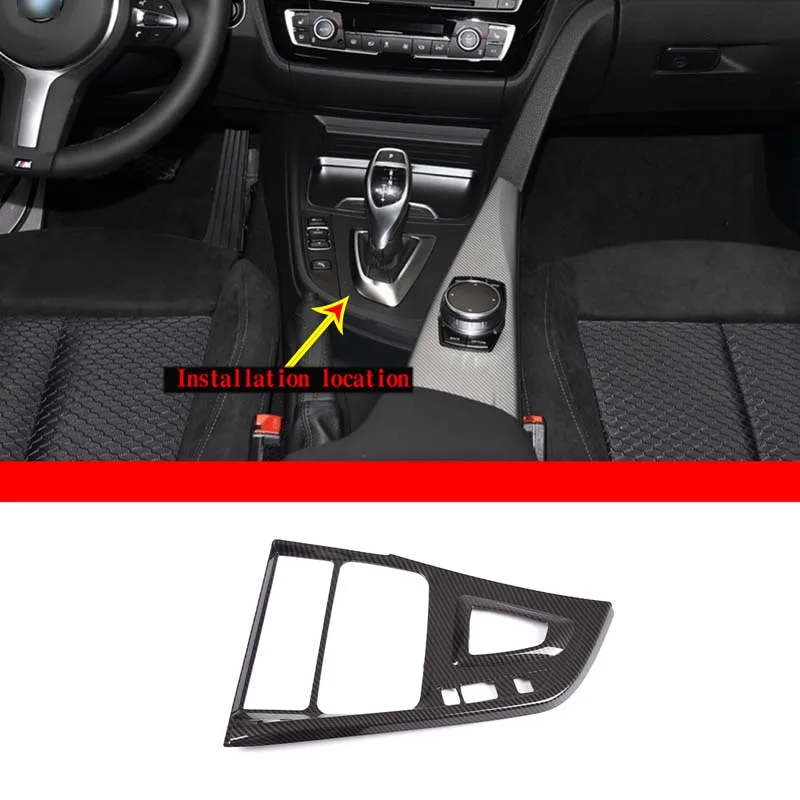 

For 2016-2019 BMW 3 Series F30 F31 F34 ABS carbon fiber central control gear panel frame decoration cover sticker interior part