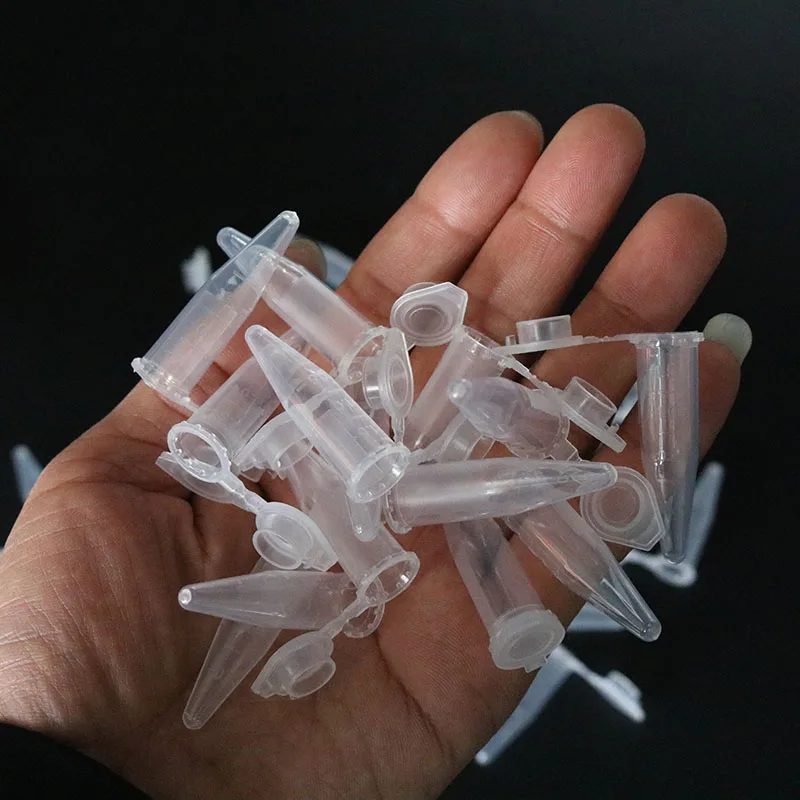 50 Stuks 0.5 Ml Laboratorium Transparante Micro-Plastic Centrifugebuizen Met Deksel Containerdeksels Voor Laboratoriummonsters