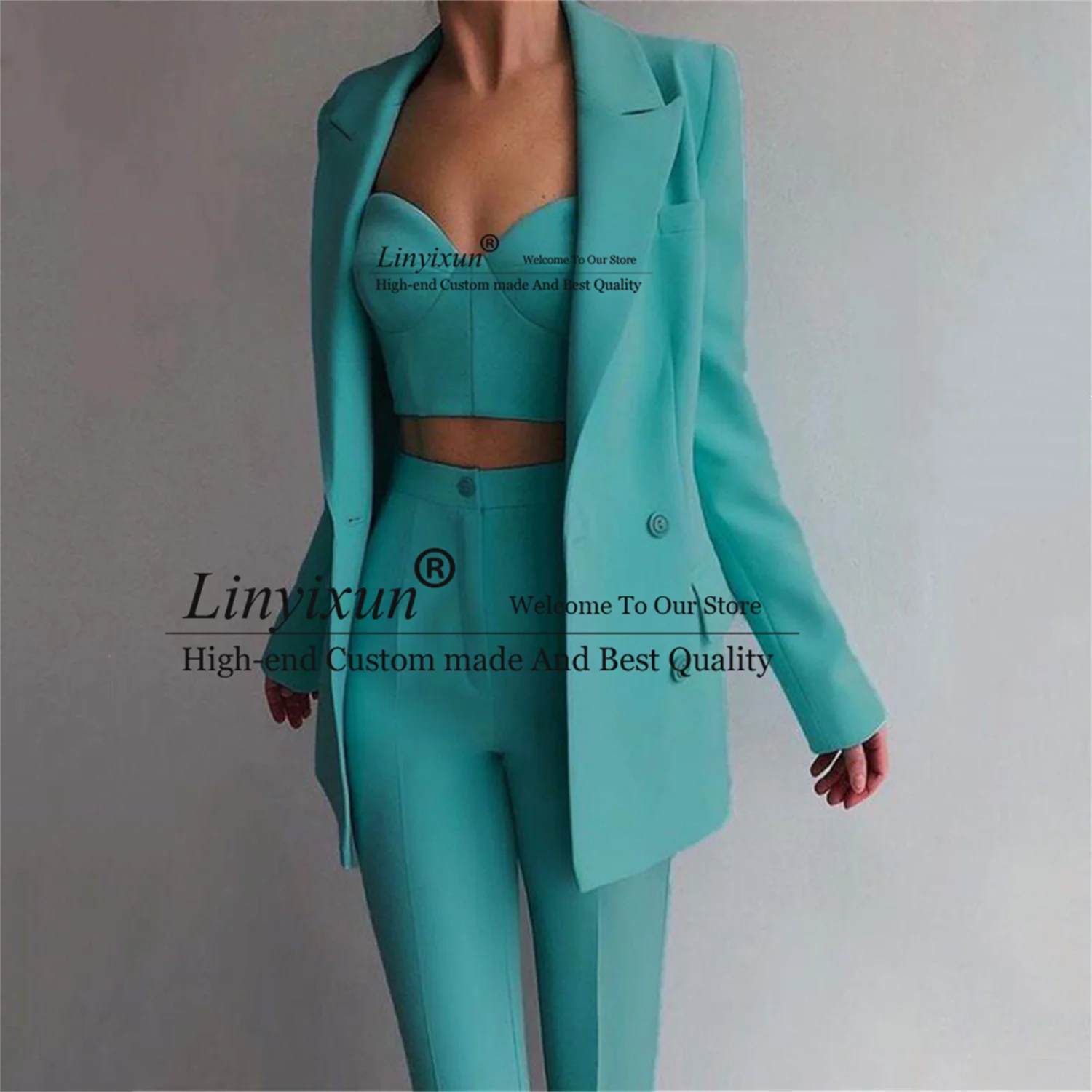 

Casual Women Suits Female Pant Suits Office Lady Formal Business Set Uniform Work Wear Blazers Camis Tops and Pant 3 Pieces Set