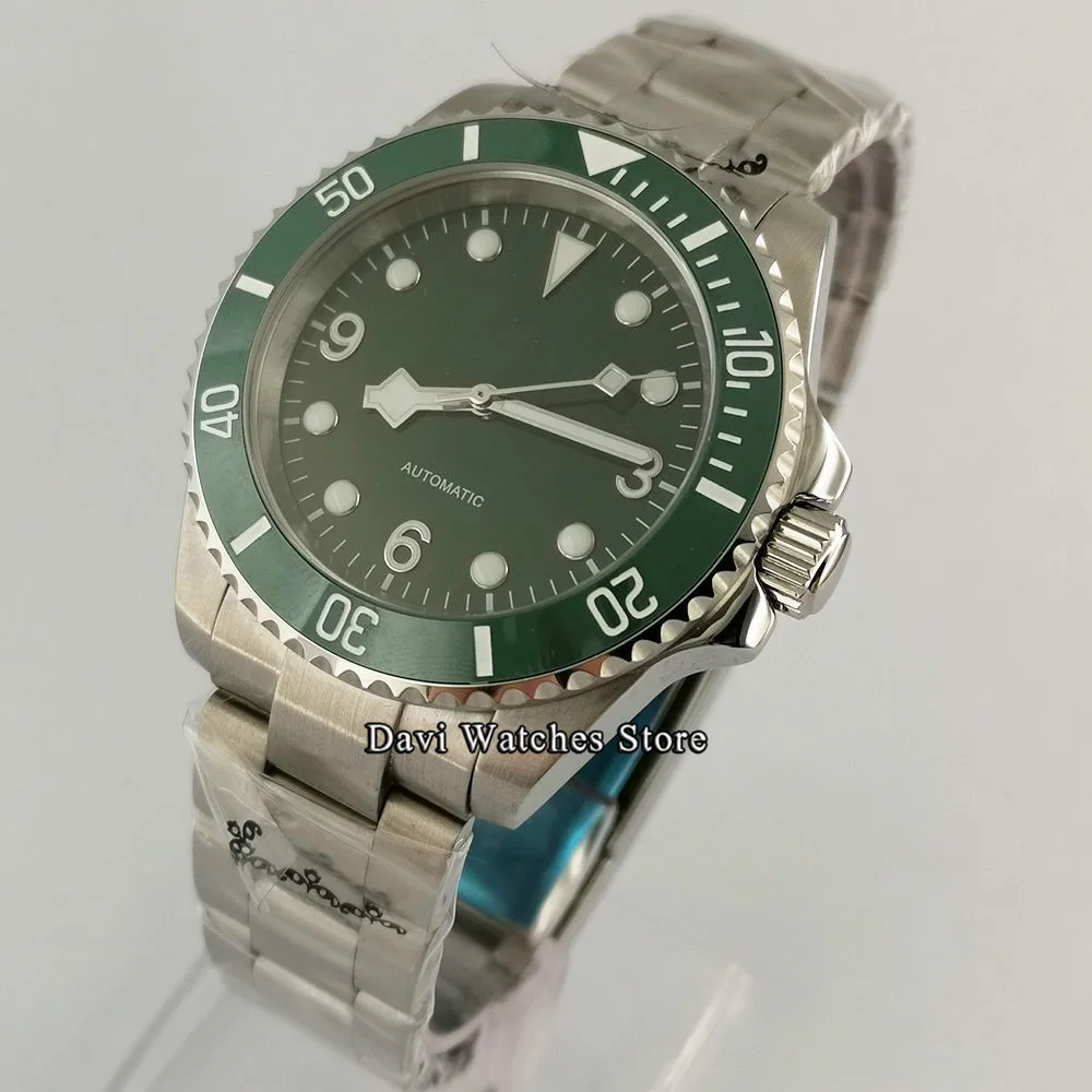 

New 40mm Bliger/Sterile Automatic Watch Men NH35A Automatic Movement Green Dial Sapphire Glass Male Wristwatch