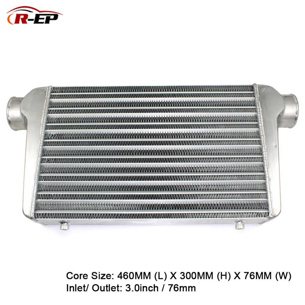 

R-EP Intercooler Universal 460x300x76mm Aluminum Radiator 3inch Inlet 76mm Outlet Cold Air Intake for Turbo Car