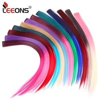 하이라이트 헤어 레인보우 합성 클립 헤어 익스텐션 옹브레 컬러 클립 헤어피스 축제용 다채로운 클립 헤어 가닥