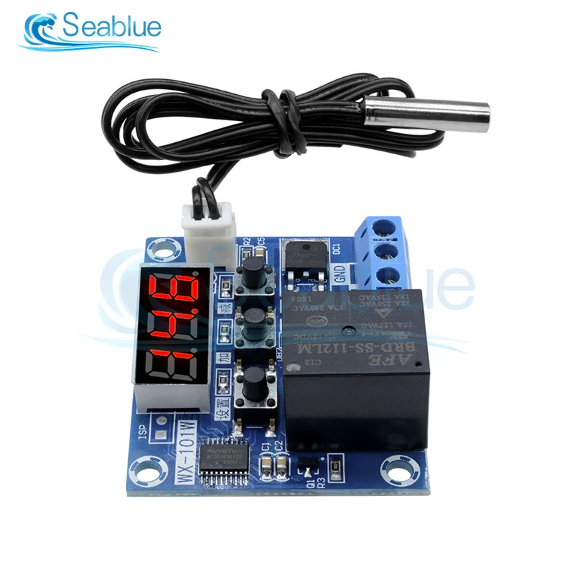 

DC12V WX-101W Digital Thermostat Red Display Intelligent Digital LCD Thermostat Temperature Controller Sensor - 40-120 ℃