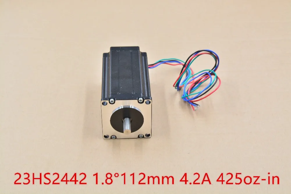 nema23 stepper motor 23HS2442 single shaft 2 phase 4 lead 425oz-in 112mm 4.2A 8mm diameter 1pcs