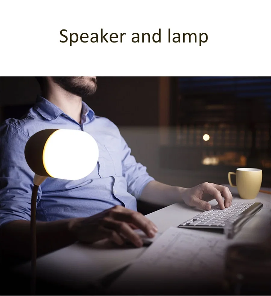 LED Desk Lamp QI Wireless Fast Charger Music Speaker For iphone 8 X XR USB Reading Light Dimmable Office Bedroom Night Light