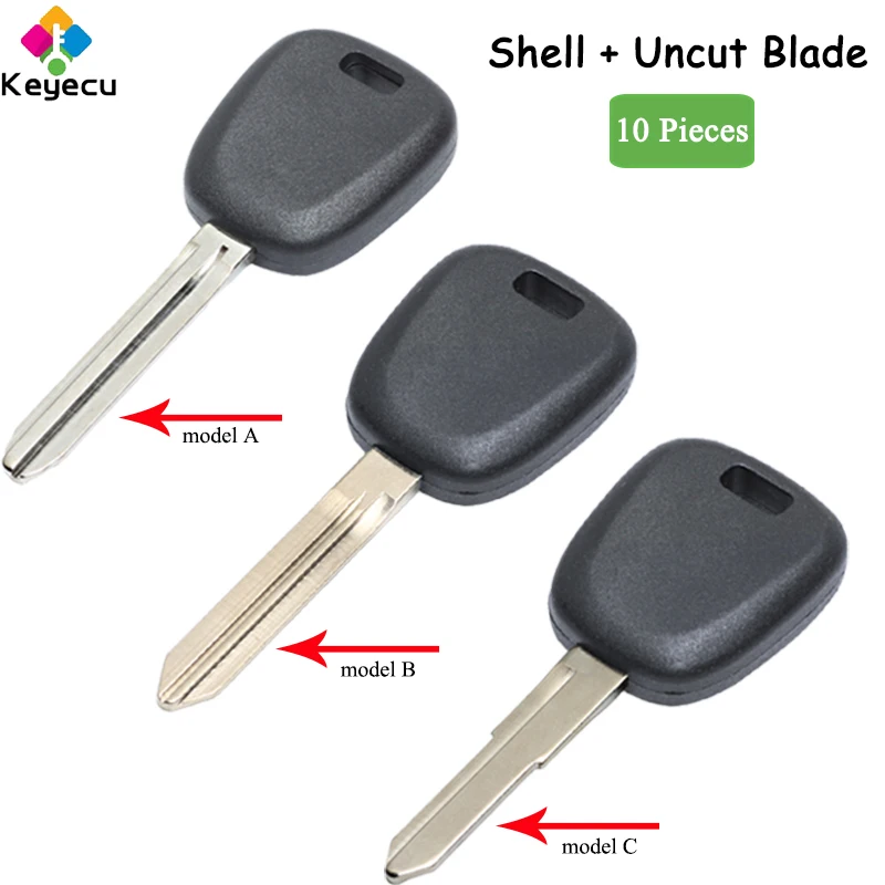 

KEYECU 10 Pieces Uncut Ignition Transponder Car Key Shell Case Fob for Suzuki Swift Ignis SX4 Jimny Grand Vitara Liana Diesel