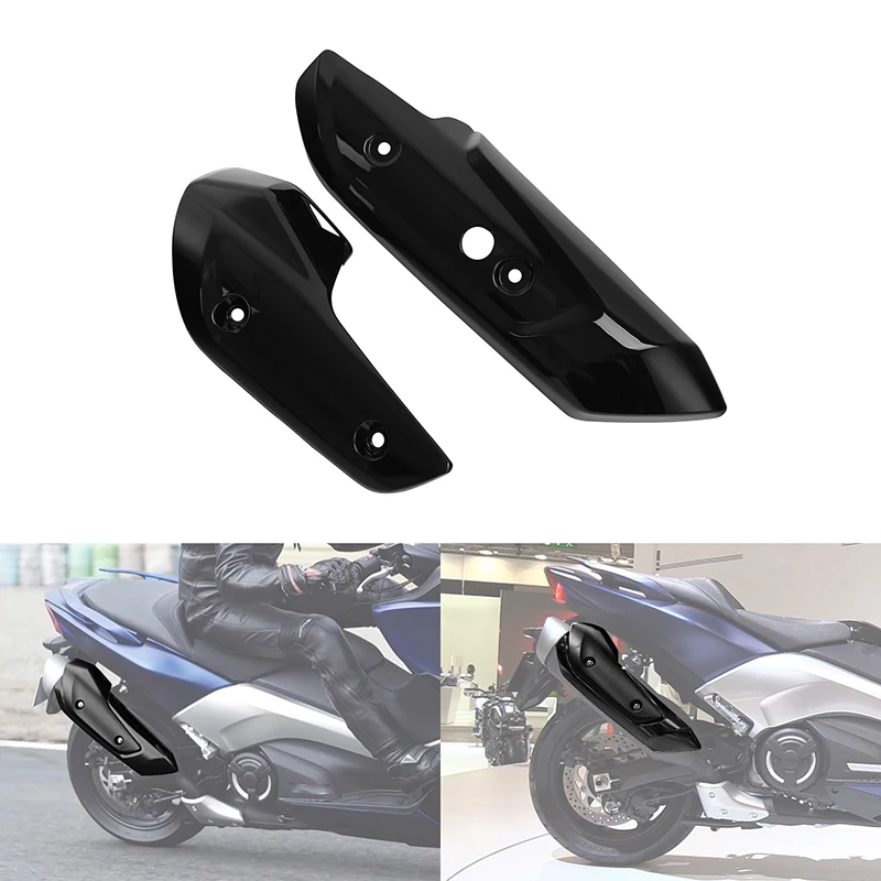 

Motorcycle Exhuast Pipe Decor Side Cover Set For Yamaha TMAX530 2017-2019 2018 Unpainted/Gloss Black