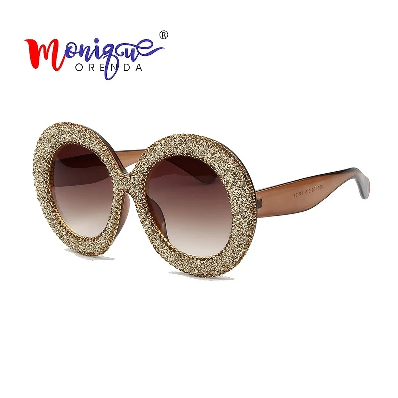 Lunettes de soleil vintage avec biscuits pour femme, monture ronde, nickel é, miroir, luxe, nouveau, 2019