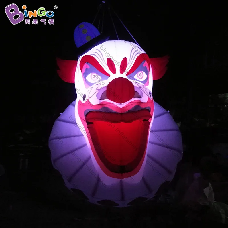 

Exquisite 2.6 Meters High Giant Inflatable Clown Head with LED Lights / Hanging-dec Inflatable Ghost Halloween Toys