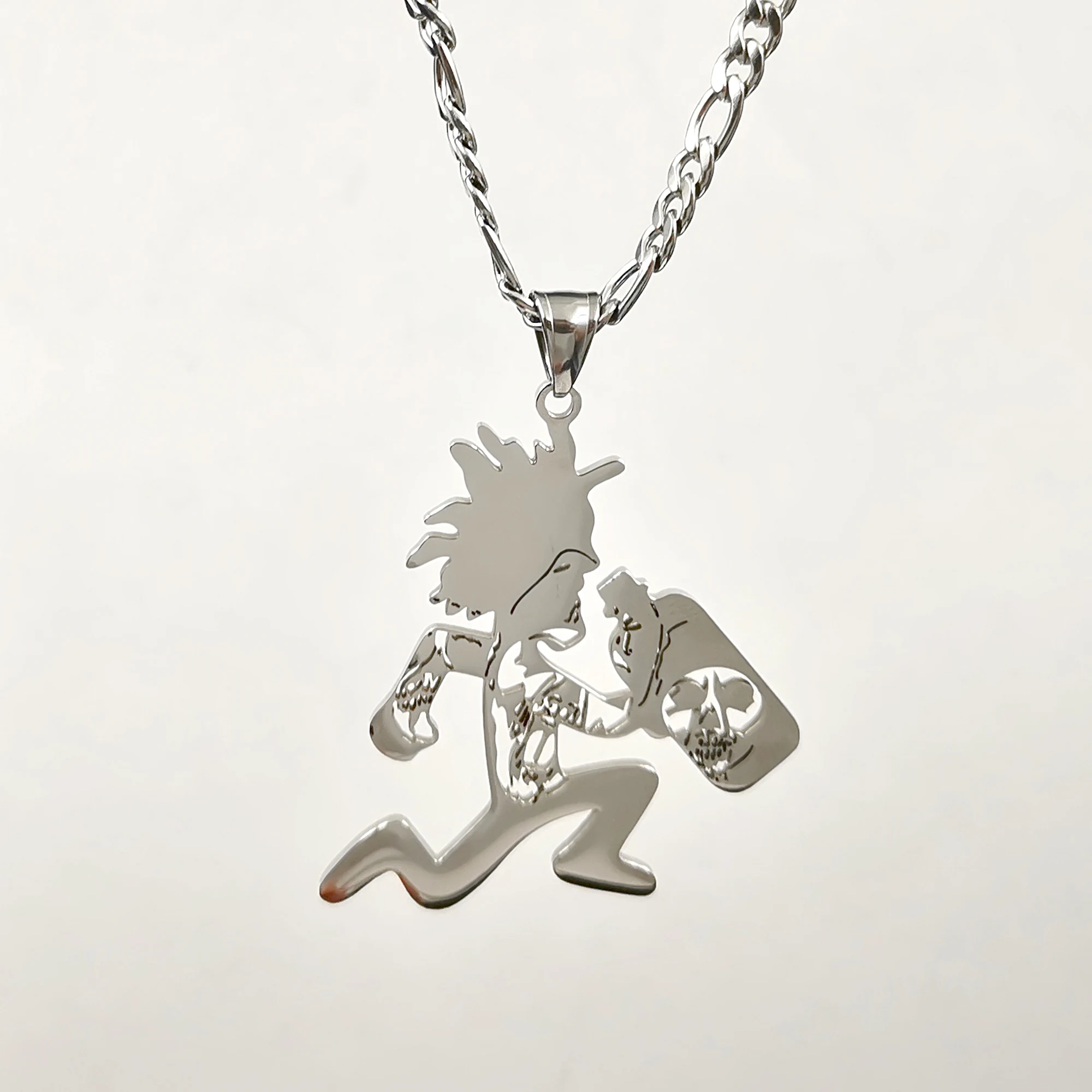 ICP Faygo Hatchetman Pendant necklace  Clown Posse Twiztid ABK Juggalo HELL FACES Stainless Steel Figaro chain 18--32inch Active