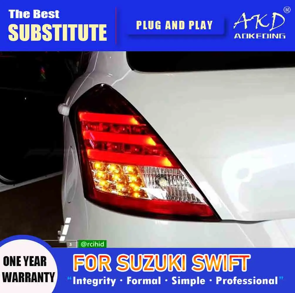 AKD Tail Lamp for Suzuki Swift LED Tail Light 2005-2016 Swift  Rear Fog Brake Turn Signal Automotive Accessories