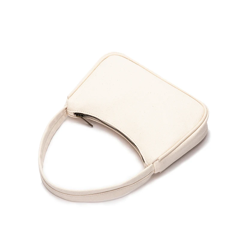 White Underarm Bag Mini Canvas Bag Mobile Phone Bag New Summer Underarm Fashion Simple Handbag