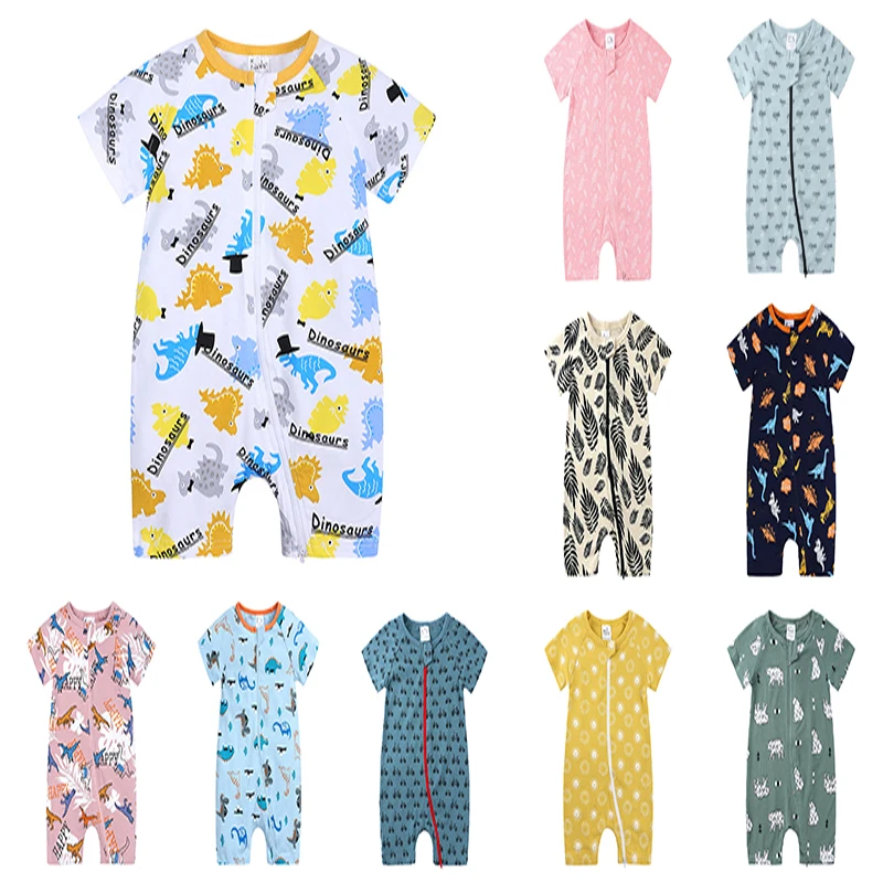 

Детский летний комбинезон с коротким рукавом, для новорожденных мальчиков и девочек