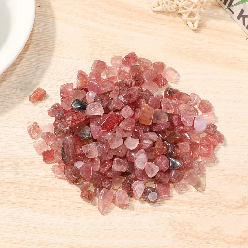 

100g Natural Strawberry Quartz Crystals Polished Gravel Natural and Mineral Stones Chakra Reiki Aquarium Decoration Accessories