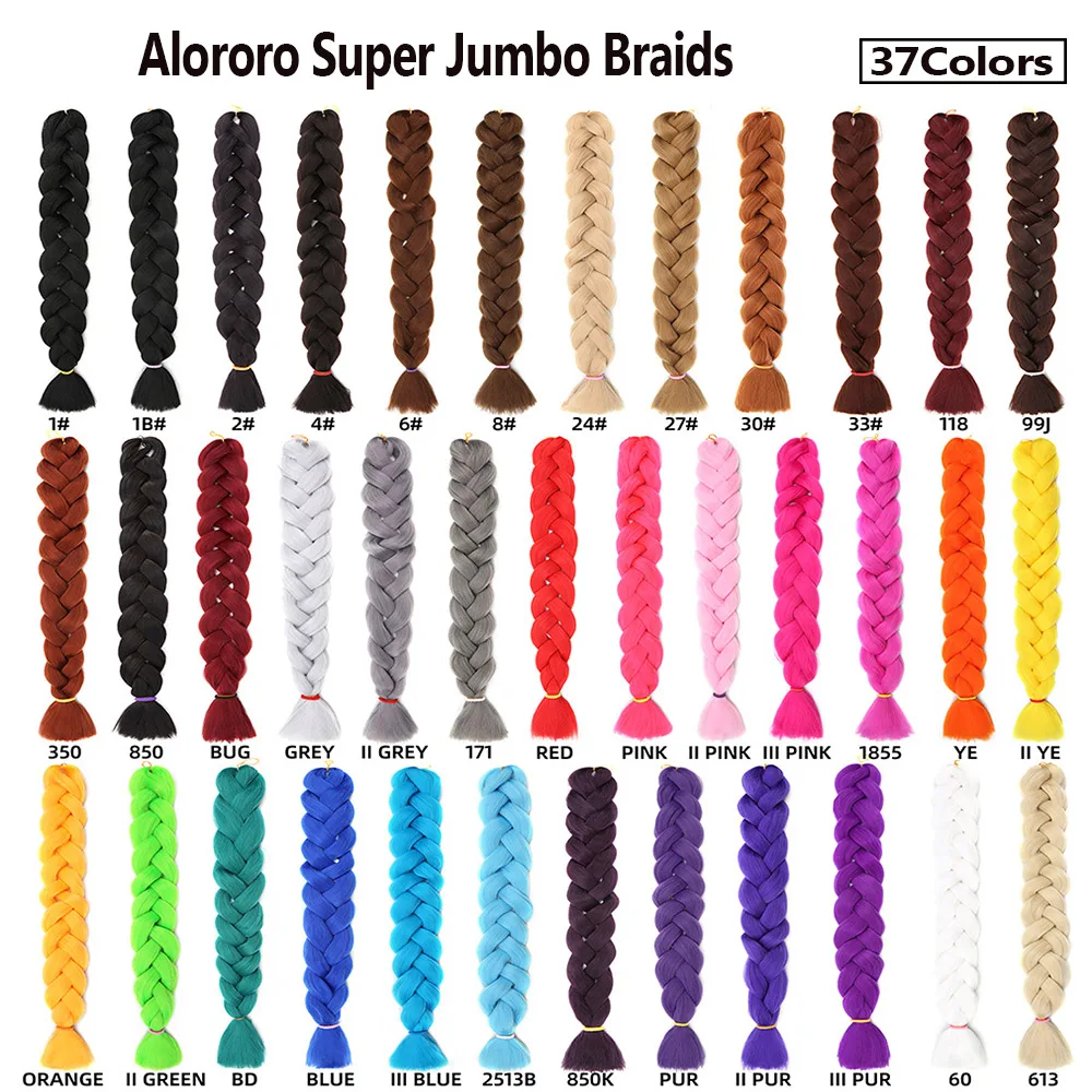 Alororo-trenzas de pelo sintético largo, 82 pulgadas/165g, Jumbo, textura Yaki, naranja, Color puro, caja trenzada de un piezas