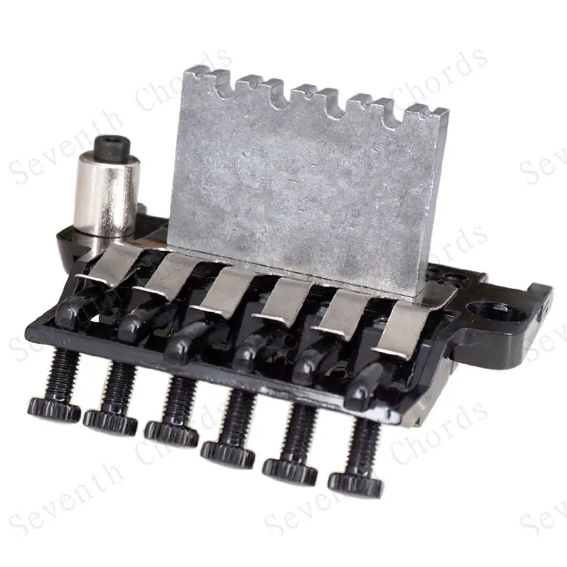 Ein Satz Tremolo-Brücken für schwarze E-Gitarren mit Doppelverriegelungssystem, 6 Saiten, Zubehörteile – Detail 3