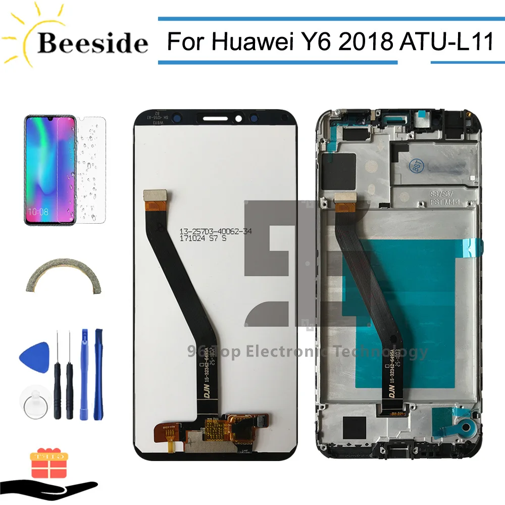 

AA + качественный ЖК-дисплей с рамкой для huawei Y6 2018 ATU-L11/L21/L22/LX3 ЖК-дисплей с сенсорным экраном дигитайзер сборка Замена