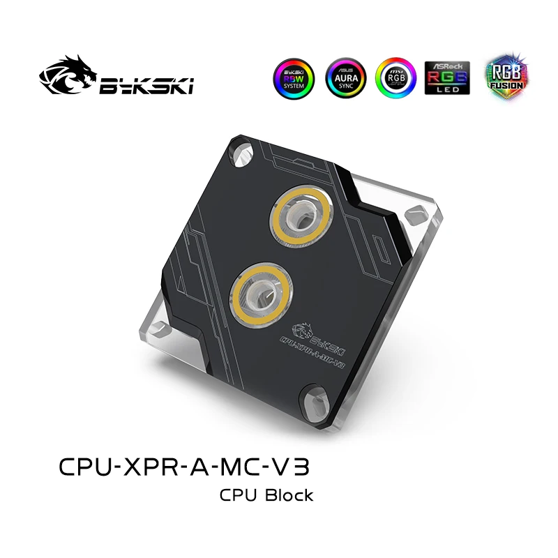 

Bykski RBW RGB Led CPU Water Cooling Block Cooler for Intel 115x 1200 1700 Black CPU-XPR-A-MC-V3