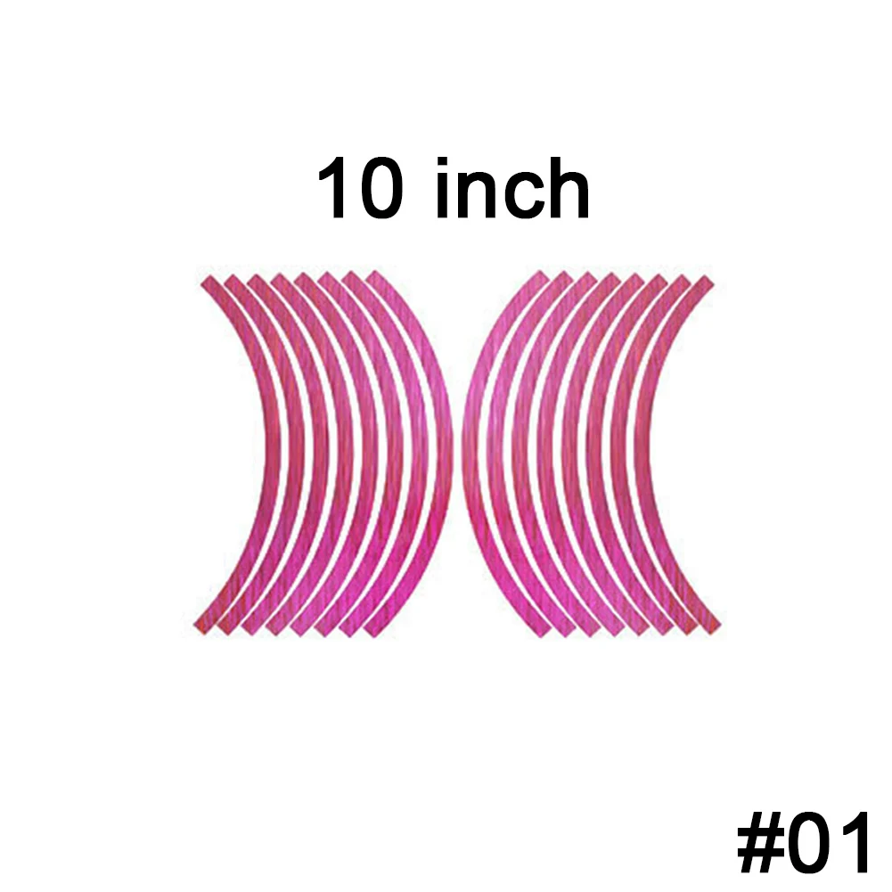 Autocollants réfléchissants de jante de roue de Moto, dessin de fil de Moto, bande autocollante de jante de Moto, pneu de Moto, 10 "18", 16 pièces
