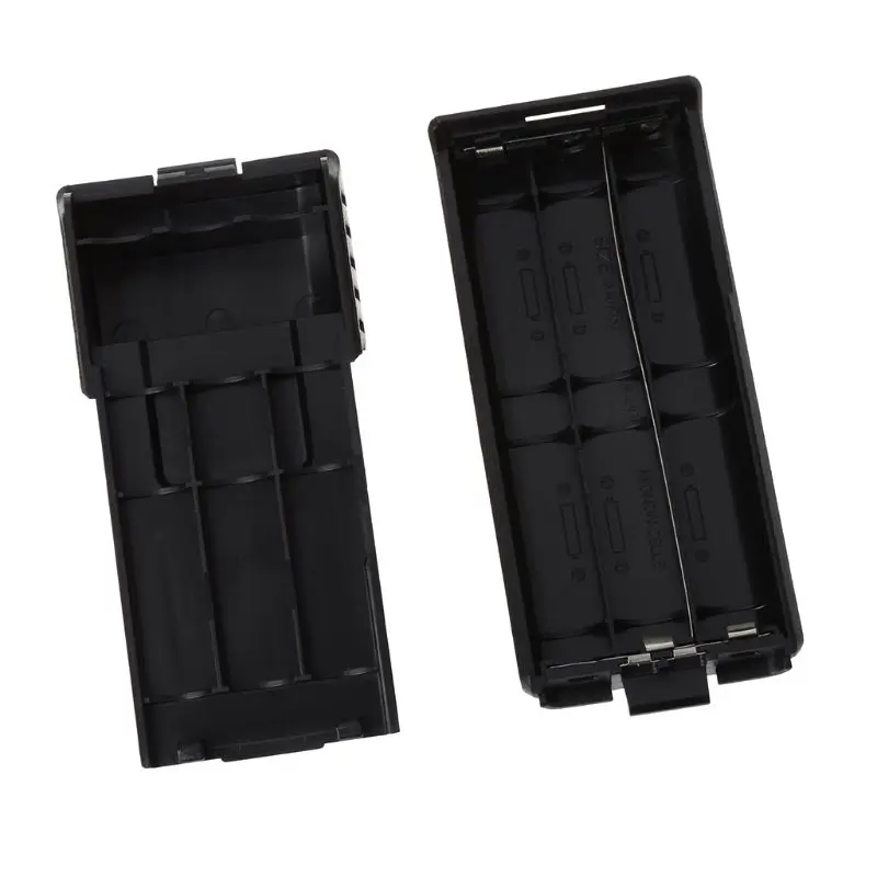 BaoFeng BF-UV5R Walkie Talkie Speaker Extended 6x AA Battery Case Shell Pack Black Shell for Uv5r Uv5re Tonfa Tf Uv985 Tyt Th F8