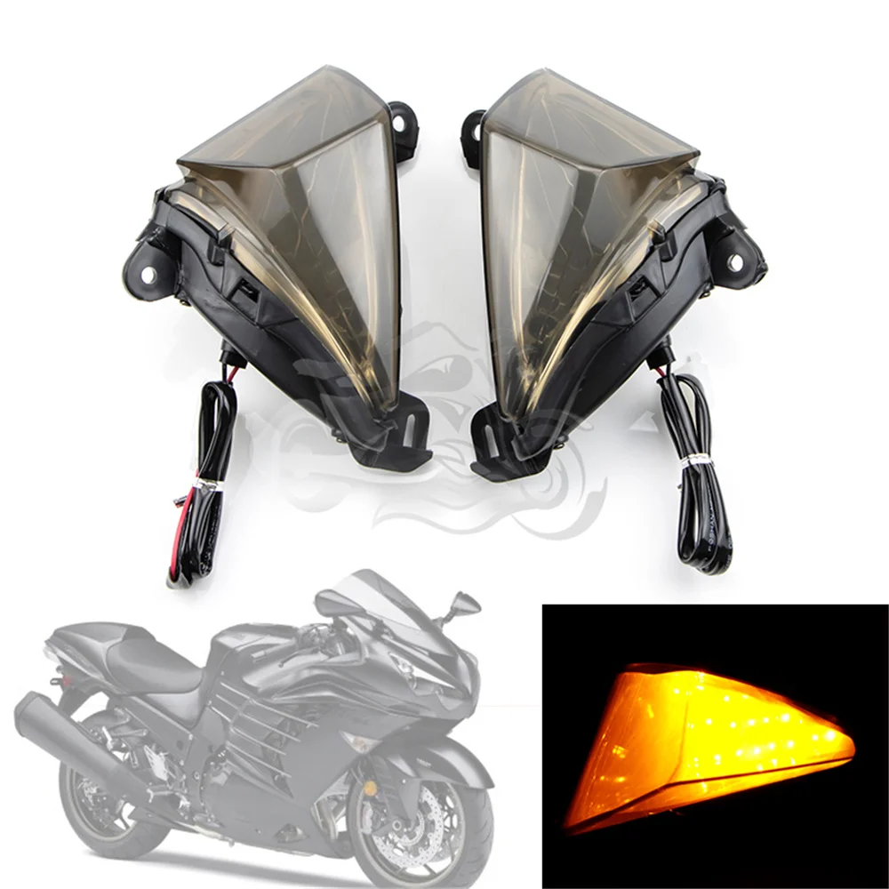 Front Turn Light Blinker Indicator Fit For kawasaki Ninja ZX-14R 2006 - 2020 ZX14R 2019 2018 2017 ZZ-R GTR 1400 ZZR1400 GTR1400