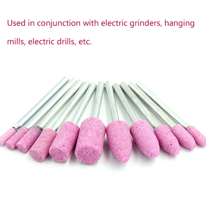 10pcs Polishing Grinding Stone Points Wheel Head Abrasive Mounted Stone Cylindrical For Dremel Rotary Power Nail Drill Bit Tools