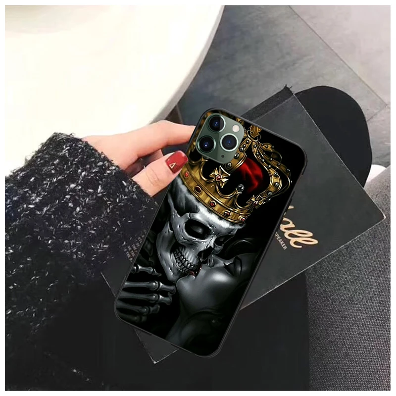 Skeleton Skull Woman Kiss Tattoo Phone CaseFor iphone 15 14 13 11 12 Pro Max Case For iphone 14 13 11 Pro XS MAX X XR 14 Plus